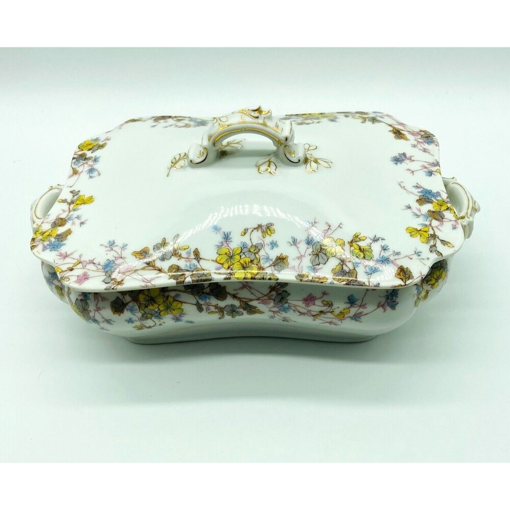 Antique Haviland & Co Schleiger #549 Limoges Covered Rectangule Casserole Dish